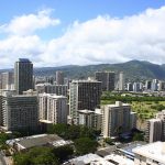 Waikiki, Honolulu. View from Aqua Pacific Monarch Hotel