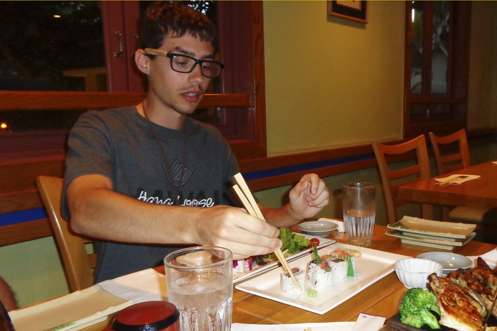 Eating at Japanese Restaurant