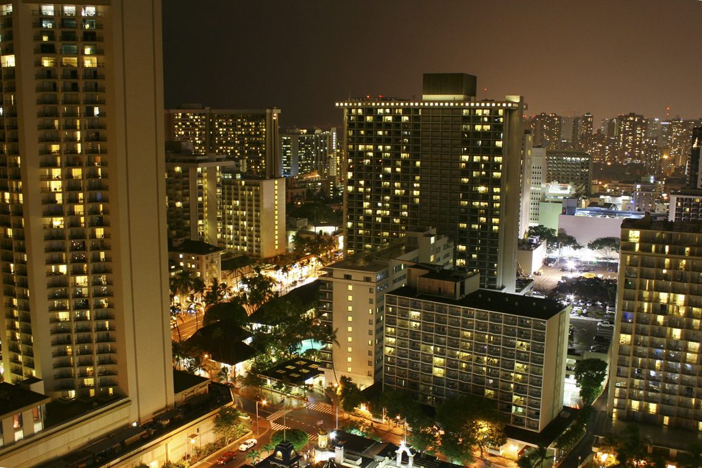 Night view of Waikiki, Honolulu