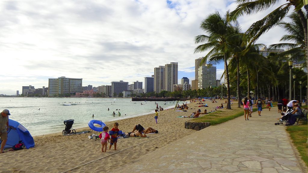 Waikiki beach, Honolulu.
