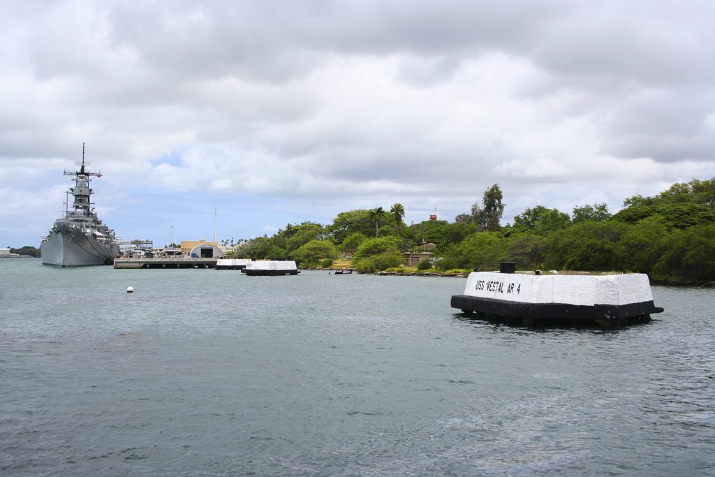 View of Battleship Missouri Memorial from USS Arizona
