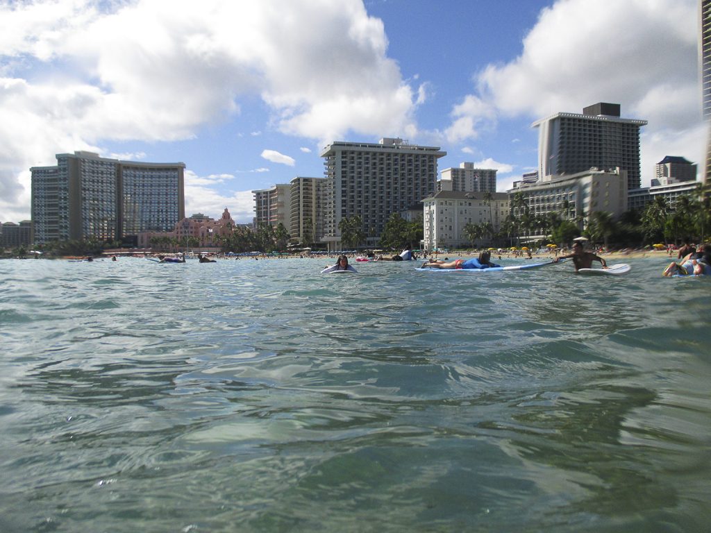 Surfing at Waikiki Beach, Oahu