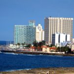 View of the Malecon, Riviera and Cohiba Hotel. Vedado, Havana City