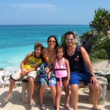 The family at Tulum Ruins