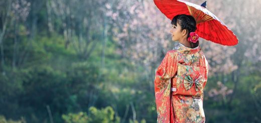 Japanese Woman in Kimono. Japan